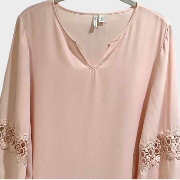 Cato Blush Blouse 3/4 Bell Sleeves Size M - Picture 5 of 11